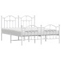 Estructura cama metal con cabecero y estribo blanco 150x200 cm de vidaXL, Camas y somieres - Ref: Foro24-353508, Precio: 146,...