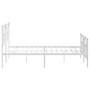 Estructura cama metal con cabecero y estribo blanco 150x200 cm de vidaXL, Camas y somieres - Ref: Foro24-353508, Precio: 146,...