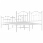 Estructura cama metal con cabecero y estribo blanco 150x200 cm de vidaXL, Camas y somieres - Ref: Foro24-353508, Precio: 146,...