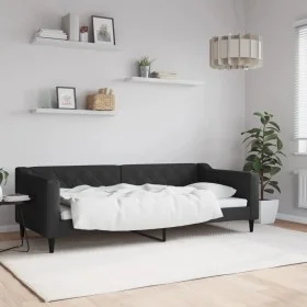 Schlafsofa aus schwarzem Stoff, 90 x 200 cm von vidaXL, Betten und Lattenroste - Ref: Foro24-354163, Preis: 184,19 €, Rabatt: %