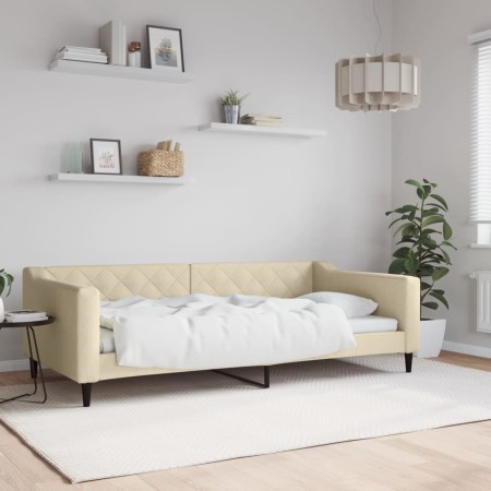 Sofá cama tela color crema 100x200 cm de vidaXL, Camas y somieres - Ref: Foro24-354170, Precio: 198,65 €, Descuento: %