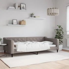 Taupe gray fabric sofa bed 100x200 cm by vidaXL, Beds and slatted bases - Ref: Foro24-354169, Price: 200,13 €, Discount: %
