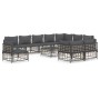 Juego de muebles de jardín 11 pzas y cojines ratán PE antracita en Sofás de exterior | Comprar online en Foru.es