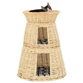 Set cestas de gatos 3 uds. con cojines sauce natural 47x34x60cm en Mobiliario para gatos | Comprar online en Foru.es