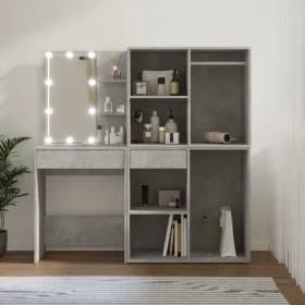 Dresser with LED lights and 2 gray concrete plywood cabinets by vidaXL, Bedroom Dressers - Ref: Foro24-3082030, Price: 189,09...