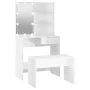 Juego de tocador con LED madera contrachapada blanco brillante de vidaXL, Tocadores para dormitorios - Ref: Foro24-3114111, P...