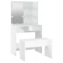 Juego de tocador con LED madera contrachapada blanco brillante de vidaXL, Tocadores para dormitorios - Ref: Foro24-3114111, P...
