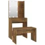 Smoked Oak Plywood LED Vanity Set by vidaXL, Bedroom Dressers - Ref: Foro24-3114136, Price: 96,58 €, Discount: %