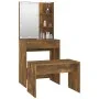 Smoked Oak Plywood LED Vanity Set by vidaXL, Bedroom Dressers - Ref: Foro24-3114136, Price: 96,58 €, Discount: %