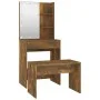 Smoked Oak Plywood LED Vanity Set by vidaXL, Bedroom Dressers - Ref: Foro24-3114136, Price: 96,58 €, Discount: %