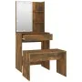 Smoked Oak Plywood LED Vanity Set by vidaXL, Bedroom Dressers - Ref: Foro24-3114136, Price: 96,58 €, Discount: %