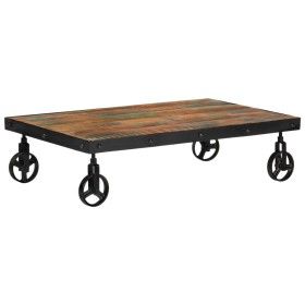 Mesa de centro con ruedas madera maciza reciclada 100x60x26 cm de vidaXL, Mesas de centro - Ref: Foro24-338016, Precio: 115,1...