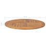 Superficie de mesa redonda madera maciza de teca 2,5 cm 80 cm de vidaXL, Tableros para mesas - Ref: Foro24-48986, Precio: 103...