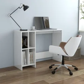 Escritorio notebook contrachapado blanco brillo 102,5x35x75 cm de vidaXL, Escritorios - Ref: Foro24-808347, Precio: 59,85 €, ...