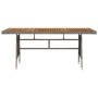 Mesa de jardín ratán PE y acacia maciza gris 160x70x72 cm en Mesas de jardín | Comprar online en Foru.es