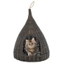 Casa para gatos con cojín forma tipi sauce natural gris 40x60cm en Mobiliario para gatos | Comprar online en Foru.es