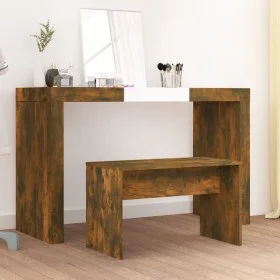 Taburete de tocador contrachapada roble ahumado 70x35x45 cm de vidaXL, Bancos de tocador - Ref: Foro24-820523, Precio: 27,12 ...