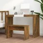 Taburete de tocador contrachapada roble ahumado 70x35x45 cm de vidaXL, Bancos de tocador - Ref: Foro24-820523, Precio: 27,12 ...