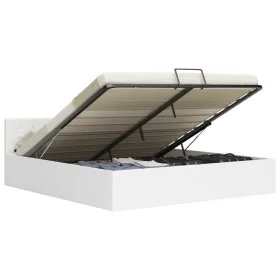 Cama canapé hidráulica cuero sintético blanco 160x200 cm de vidaXL, Camas y somieres - Ref: Foro24-285520, Precio: 329,95 €, ...