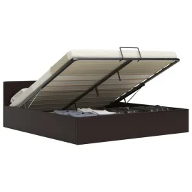 Cama canapé hidráulica cuero sintético gris 180x200cm de vidaXL, Camas y somieres - Ref: Foro24-285527, Precio: 340,60 €, Des...