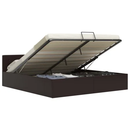 Cama canapé hidráulica cuero sintético gris 180x200cm de vidaXL, Camas y somieres - Ref: Foro24-285527, Precio: 340,60 €, Des...