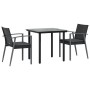 Juego comedor jardín 3 piezas y cojines ratán sintético y acero en Conjuntos de jardín | Comprar online en Foru.es