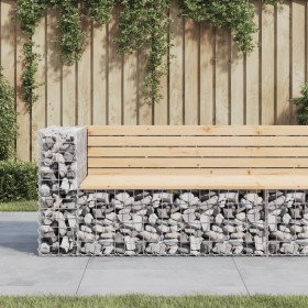 Banco jardín diseño gaviones madera maciza pino 122x71x65,5 cm de vidaXL, Bancos de jardín - Ref: Foro24-834383, Precio: 137,...