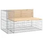 Banco jardín diseño gaviones madera maciza pino 122x71x65,5 cm de vidaXL, Bancos de jardín - Ref: Foro24-834383, Precio: 148,...