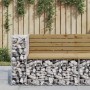 Banco jardín con gaviones madera pino impregnada 92x71x65,5 cm de vidaXL, Bancos de jardín - Ref: Foro24-834382, Precio: 112,...