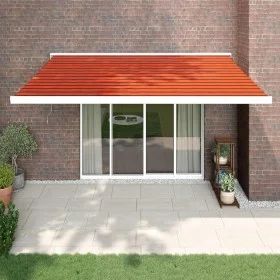 Toldo retráctil aluminio y tela naranja y marrón 4,5x3 m de vidaXL, Toldos - Ref: Foro24-3154594, Precio: 740,33 €, Descuento: %
