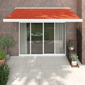 Toldo retráctil aluminio y tela naranja y marrón 3x2,5 m de vidaXL, Toldos - Ref: Foro24-3154591, Precio: 561,29 €, Descuento: %