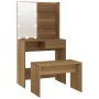 Juego de tocador con LED madera contrachapada roble marrón de vidaXL, Tocadores para dormitorios - Ref: Foro24-3114114, Preci...