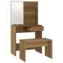 Juego de tocador con LED madera contrachapada roble marrón de vidaXL, Tocadores para dormitorios - Ref: Foro24-3114114, Preci...