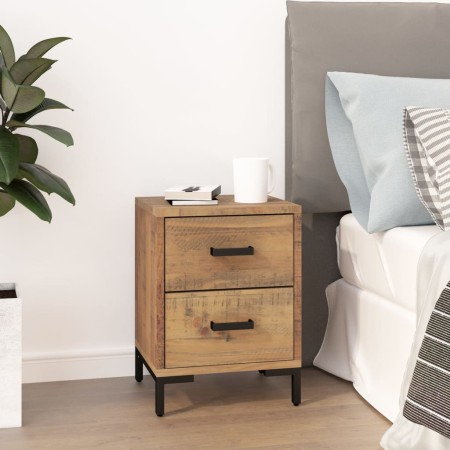 Mesita de noche madera maciza de pino marrón 36x30x45 cm de vidaXL, Mesitas de noche - Ref: Foro24-349911, Precio: 108,26 €, ...