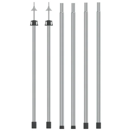Postes telescópicos de toldo 2 uds acero galvanizado 102-260 cm de vidaXL, Mástiles y estacas para tiendas de campaña - Ref: ...