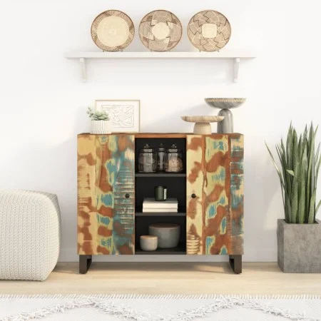 Sideboard with 2 doors made of recycled solid wood 90x33x75 cm by vidaXL, Sideboards - Ref: Foro24-352927, Price: 191,22 €, D...