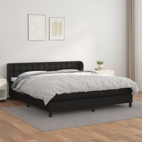 Cama box spring con colchón cuero sintético negro 160x200 cm de vidaXL, Camas y somieres - Ref: Foro24-3127319, Precio: 511,7...