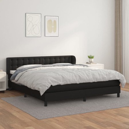 Cama box spring con colchón cuero sintético negro 160x200 cm de vidaXL, Camas y somieres - Ref: Foro24-3127319, Precio: 511,7...