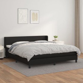 Cama box spring con colchón cuero sintético negro 160x200 cm de vidaXL, Camas y somieres - Ref: Foro24-3130667, Precio: 513,1...