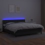 Cama box spring colchón y LED cuero sintético negro 160x200 cm de vidaXL, Camas y somieres - Ref: Foro24-3134231, Precio: 506...