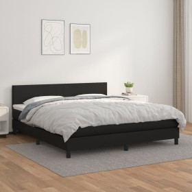 Cama box spring con colchón cuero sintético negro 160x200 cm de vidaXL, Camas y somieres - Ref: Foro24-3141011, Precio: 502,0...