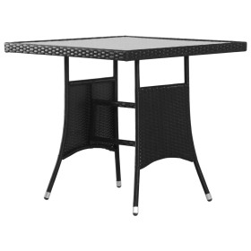 Mesa de jardín 80x80x74 cm ratán sintético negro en Mesas de jardín | Comprar online en Foru.es