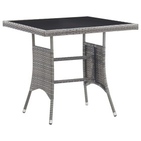 Mesa de jardín ratán sintético gris 80x80x74 cm en Mesas de jardín | Comprar online en Foru.es