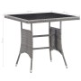 Mesa de jardín ratán sintético gris 80x80x74 cm en Mesas de jardín | Comprar online en Foru.es
