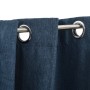 Cortinas opacas con ojales look de lino 2 pzas azul 140x225 cm de vidaXL, Cortinas y visillos - Ref: Foro24-321177, Precio: 4...