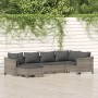 Set de muebles de jardín 6 pzas y cojines ratán sintético gris en Conjuntos de jardín | Comprar online en Foru.es