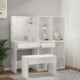 Juego de tocador con LED madera contrachapada blanco brillante de vidaXL, Conjuntos de muebles para dormitorios - Ref: Foro24...