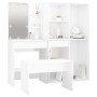 Juego de tocador con LED madera contrachapada blanco brillante de vidaXL, Conjuntos de muebles para dormitorios - Ref: Foro24...