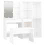Juego de tocador con LED madera contrachapada blanco brillante de vidaXL, Conjuntos de muebles para dormitorios - Ref: Foro24...