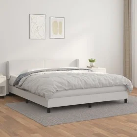 Boxspringbett mit weißer Kunstledermatratze 160x200 cm von vidaXL, Betten und Lattenroste - Ref: Foro24-3130668, Preis: 517,5...